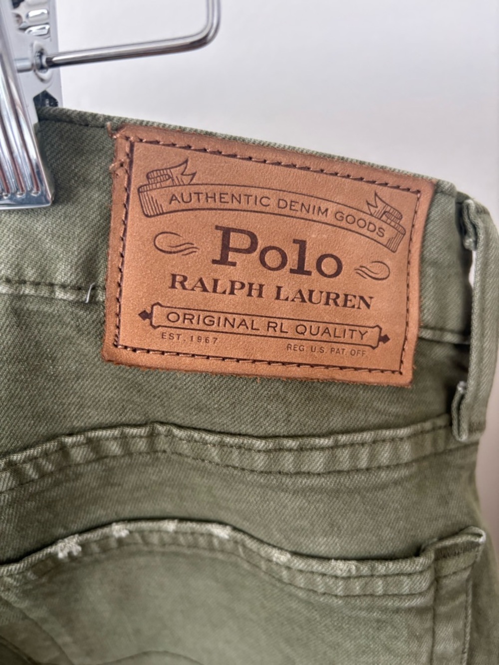 Polo Ralph Lauren Distressed Olive Green Jeans - Picture 5 of 5